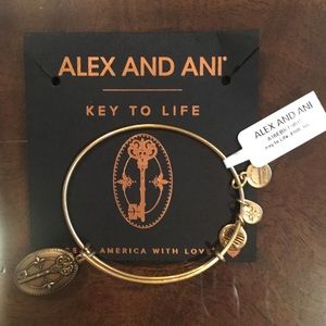 NWT Alex and Ani Key to Life Charm Bangle Bracelet